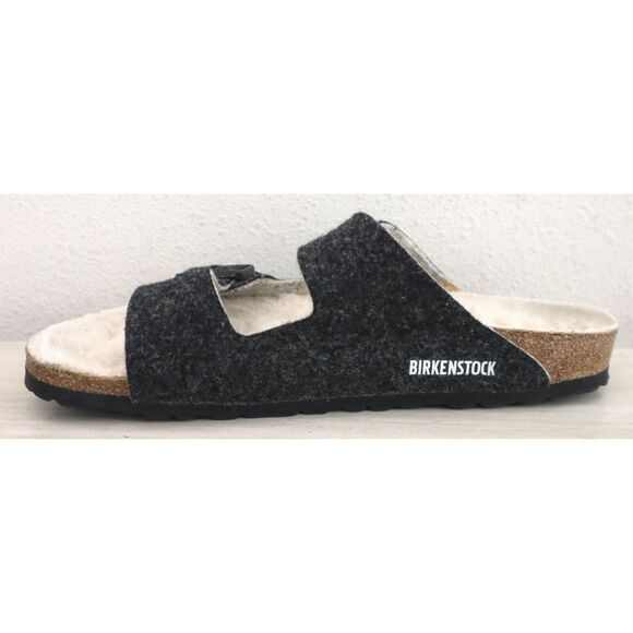 Birkenstock EUR 42 L's 11 M's 9 Doubleface Gray Arizona Rivet Wool Felt Sandals - Picture 5 of 11